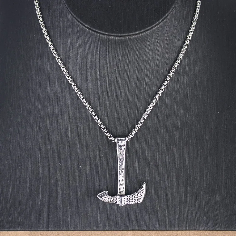 ❤️Stainless steel chain axe pendant necklace for women/men, N90201P220